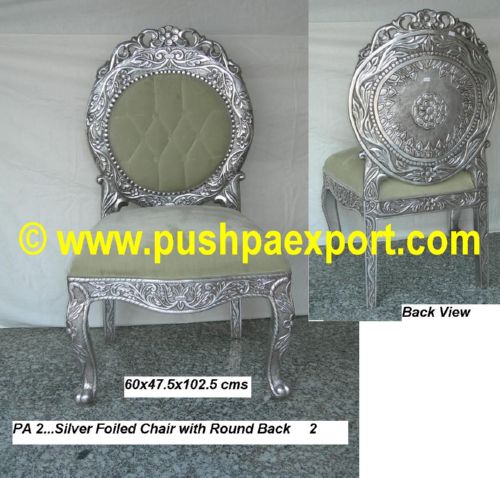 Silver Foiled Chair with Round Back